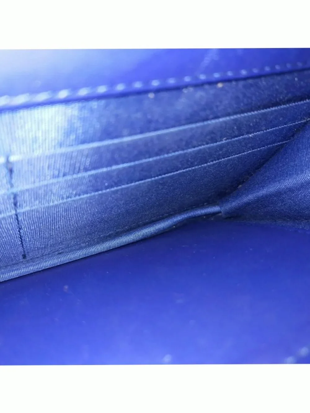 Authentic Chanel CC Caviar Wallet On Chain WOC Blue Leather Bag - Picture 13 of 16